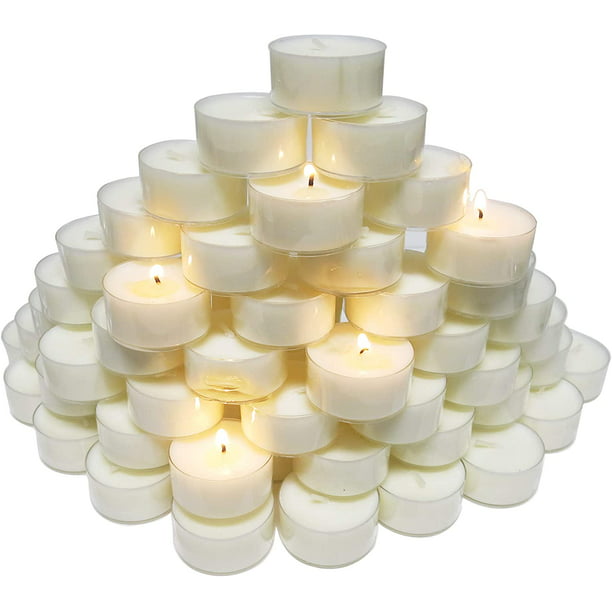 CandleNScent 5hr Soy Tea Lights Candles|100 Tealight Candles in White Cup Birthday White Soy Wax in Cups Holiday Party Decorations for Wedding